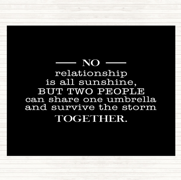 Black White Survive The Storm Quote Mouse Mat