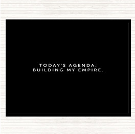 Black White Todays Agenda Quote Mouse Mat