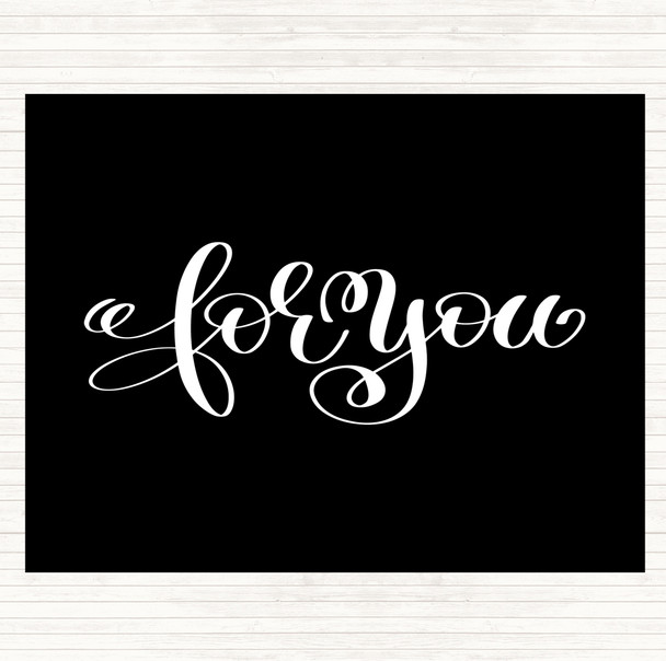 Black White Christmas For You Quote Mouse Mat