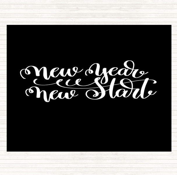 Black White Christmas New Year New Start Quote Mouse Mat