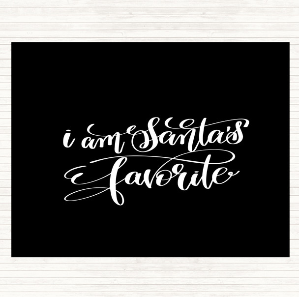 Black White Christmas Santa's Favourite Quote Mouse Mat