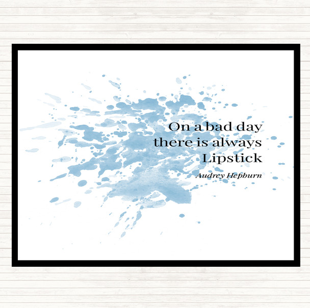 Blue White Audrey Hepburn Lipstick Inspirational Quote Mouse Mat