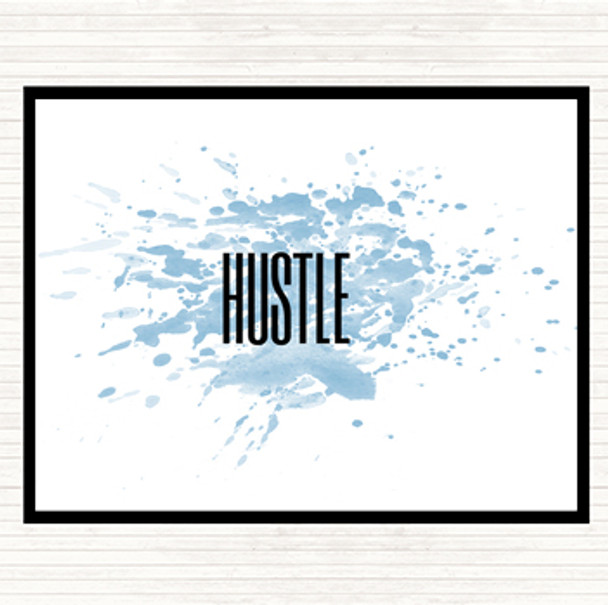 Blue White Hustle Inspirational Quote Mouse Mat