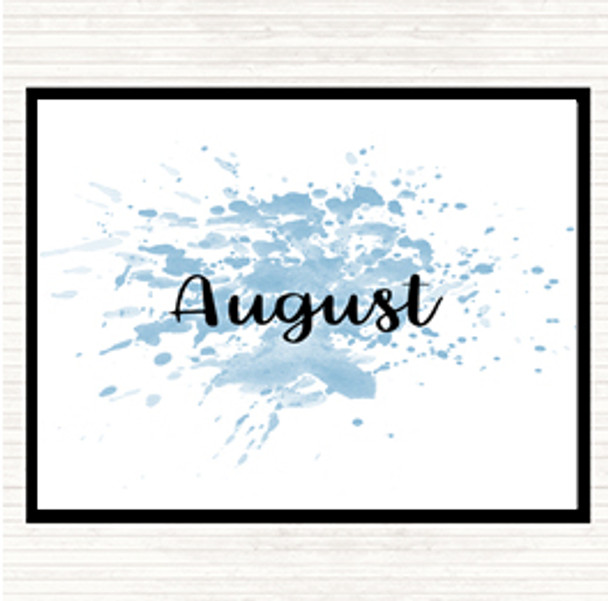 Blue White August Inspirational Quote Mouse Mat