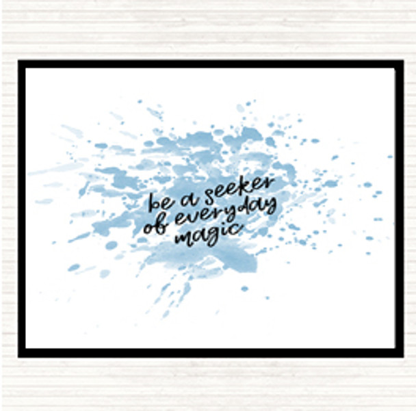 Blue White Be A Seeker Inspirational Quote Mouse Mat