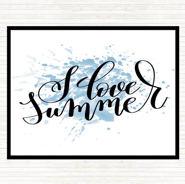 Blue White Love Summer Inspirational Quote Mouse Mat