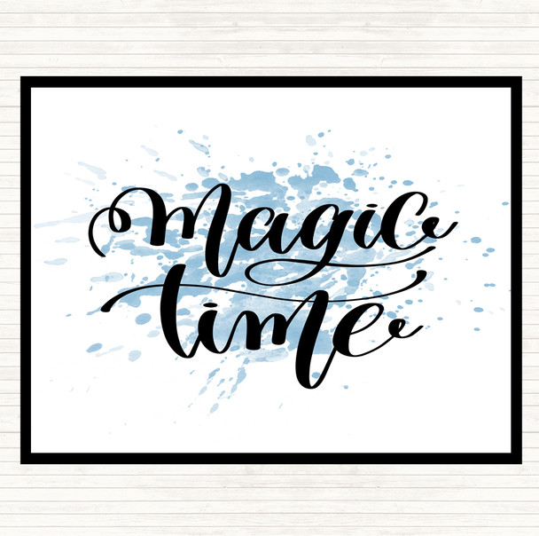 Blue White Magic Time Inspirational Quote Mouse Mat
