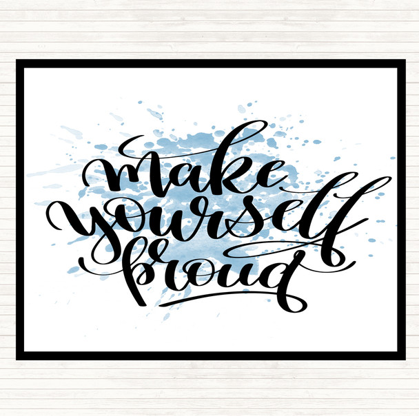 Blue White Make Yourself Pound Inspirational Quote Mouse Mat