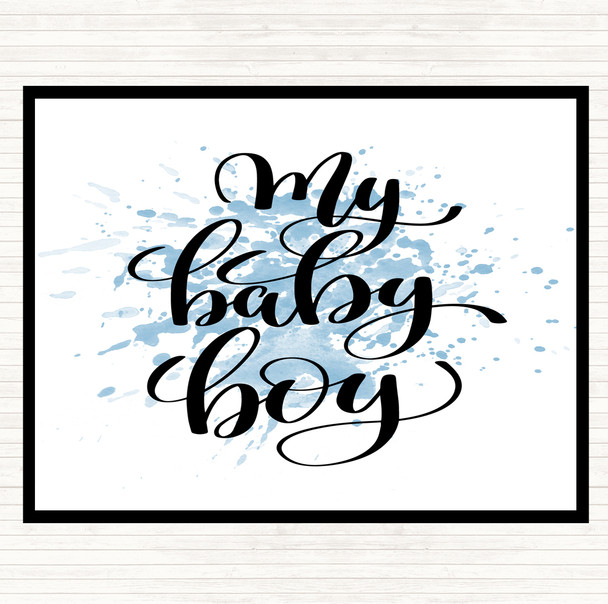 Blue White My Baby Boy Inspirational Quote Mouse Mat