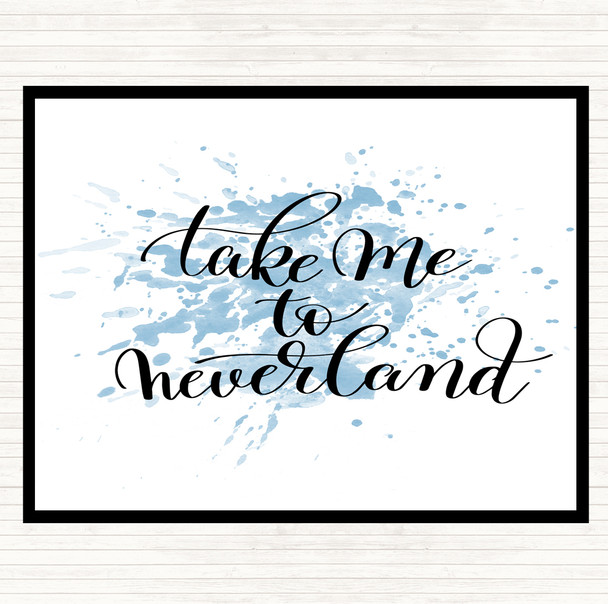 Blue White Neverland Inspirational Quote Mouse Mat