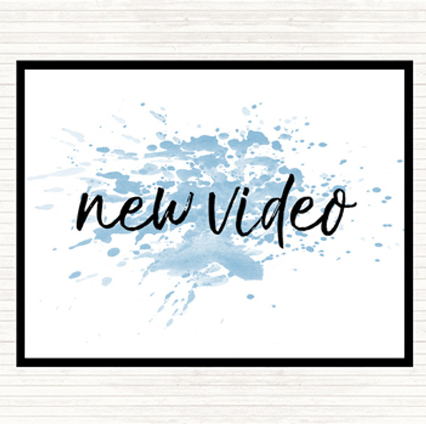 Blue White New Video Inspirational Quote Mouse Mat