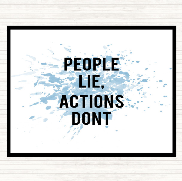 Blue White People Lie Inspirational Quote Mouse Mat