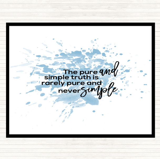 Blue White Pure And Simple Inspirational Quote Mouse Mat