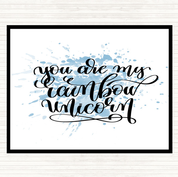 Blue White Rainbow Unicorn Inspirational Quote Mouse Mat