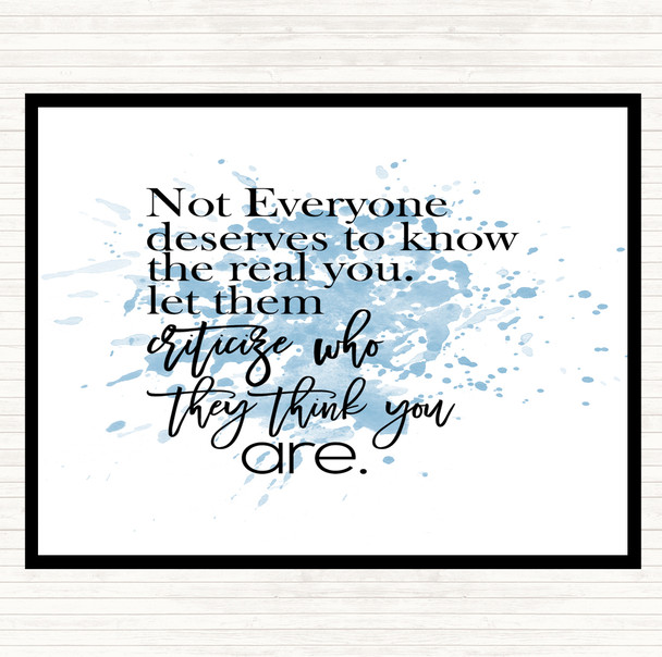 Blue White Real You Inspirational Quote Mouse Mat