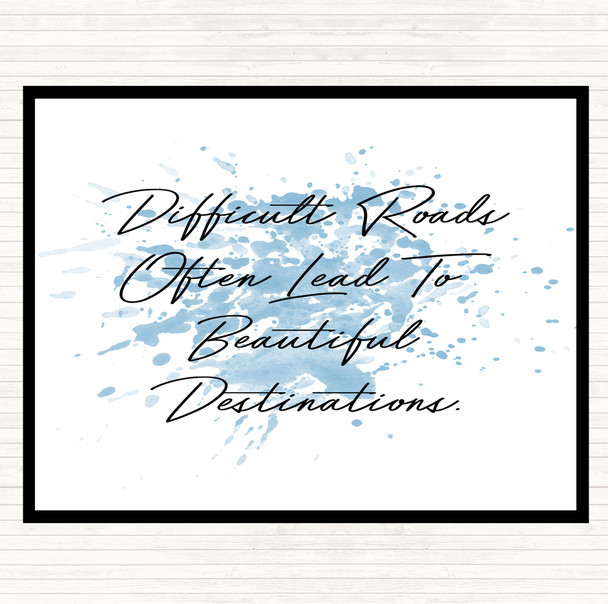Blue White Beautiful Destination Inspirational Quote Mouse Mat