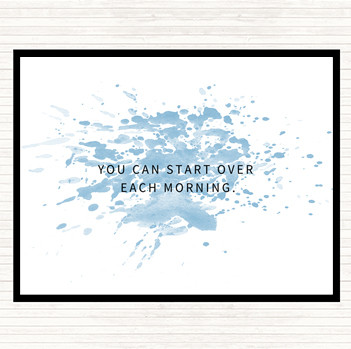 Blue White Start Over Each Morning Inspirational Quote Mouse Mat