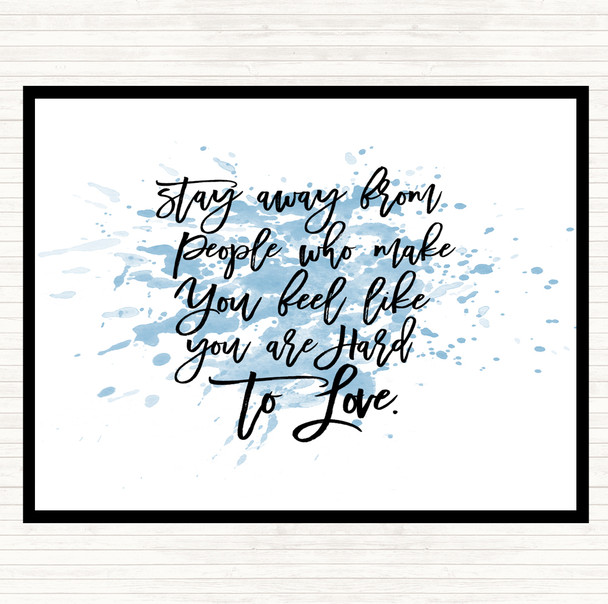 Blue White Stay Away Inspirational Quote Mouse Mat