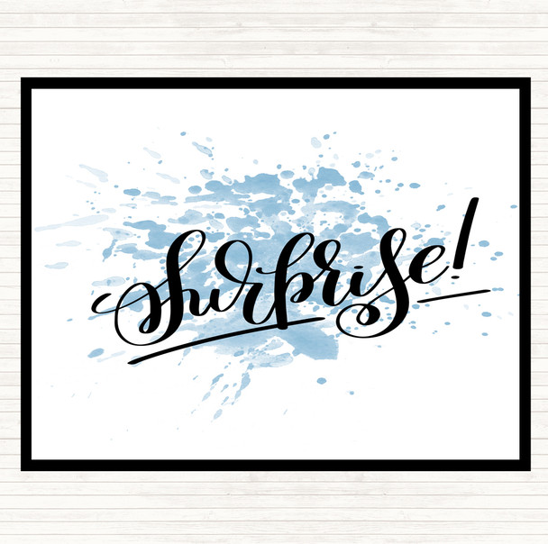 Blue White Surprise Inspirational Quote Mouse Mat