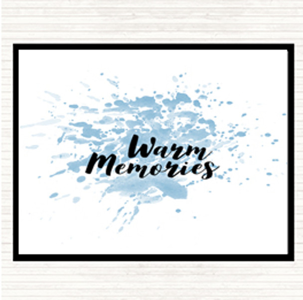 Blue White Warm Memories Inspirational Quote Mouse Mat