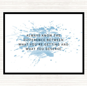 Blue White What Your Getting And What Your Worth Quote Mouse Mat