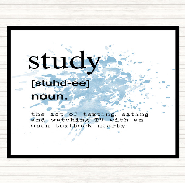 Blue White Word Definition Study Inspirational Quote Mouse Mat
