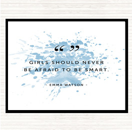 Blue White Afraid To Be Smart Inspirational Quote Mouse Mat