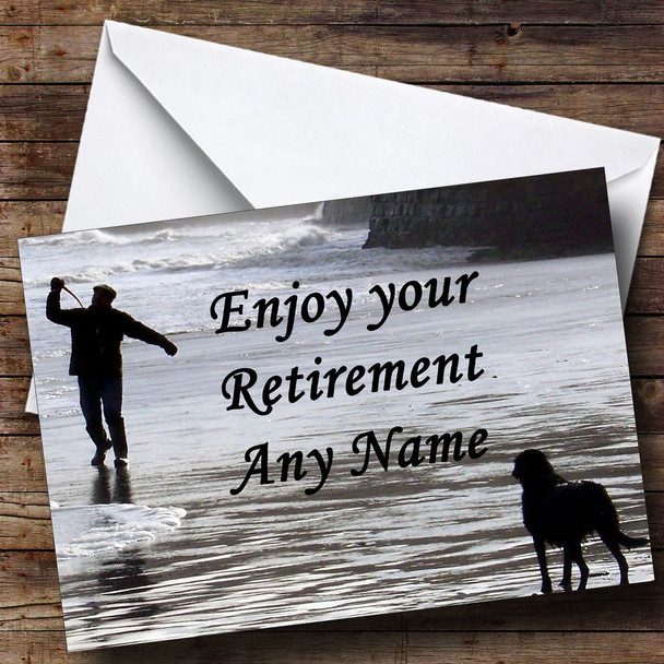 Man And Dog Customised Retirement Card