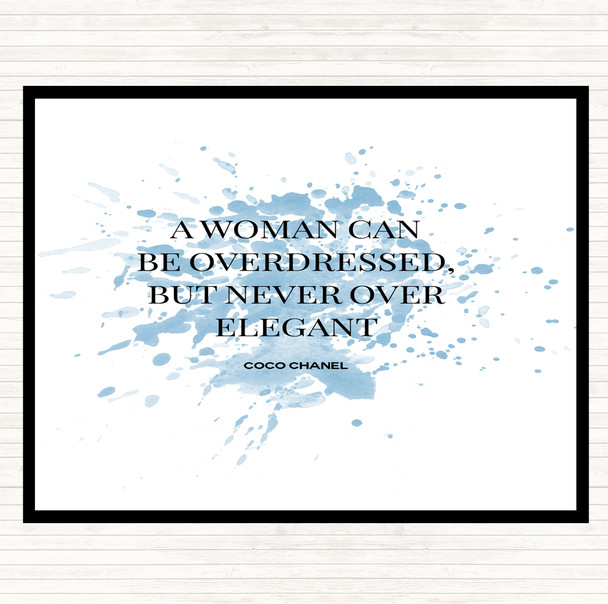 Blue White Coco Chanel Over Elegant Inspirational Quote Mouse Mat