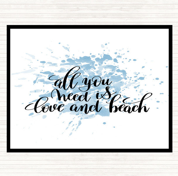 Blue White All You Need Is Love And Beach Inspirational Quote Mouse Mat