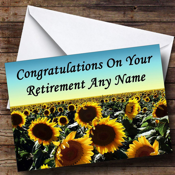 Sunflower Field Customised Retirement Card