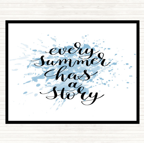 Blue White Every Summer Story Inspirational Quote Mouse Mat