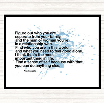 Blue White Find A Sense Of Self Because Can Do Anything Else Angeline Jolie Quote Mouse Mat