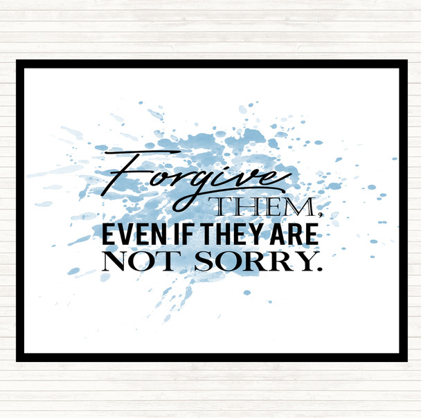 Blue White Forgive Them Inspirational Quote Mouse Mat