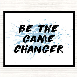 Blue White Game Changer Inspirational Quote Mouse Mat