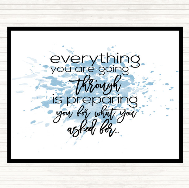 Blue White Going Through Inspirational Quote Mouse Mat