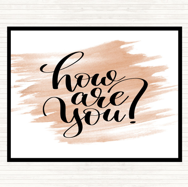 Watercolour How Are You Quote Mouse Mat