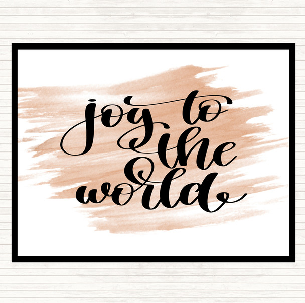 Watercolour Joy To The World Quote Mouse Mat