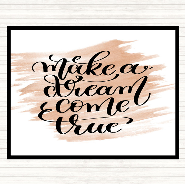 Watercolour Make A Dream Come True Quote Mouse Mat