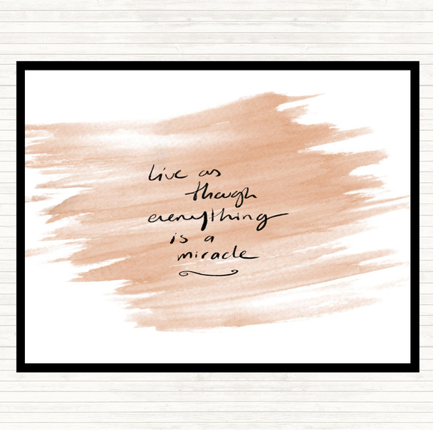 Watercolour Miracle Quote Mouse Mat