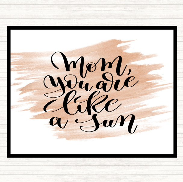 Watercolour Mom Like A Sun Quote Mouse Mat