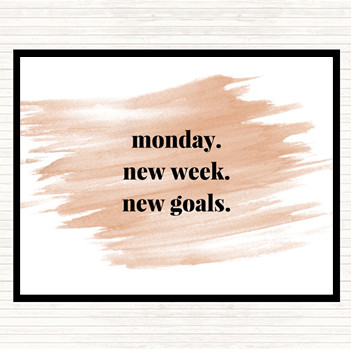 Watercolour Monday New Week New Goals Quote Mouse Mat