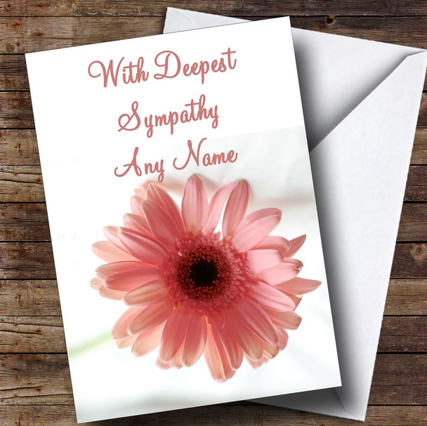 Stunning Pink Flower Customised Sympathy / Sorry For Your Loss Card