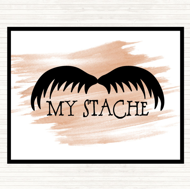 Watercolour Mustache Word Art Quote Mouse Mat