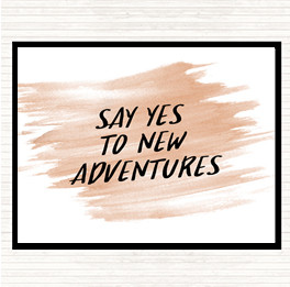 Watercolour New Adventures Quote Mouse Mat