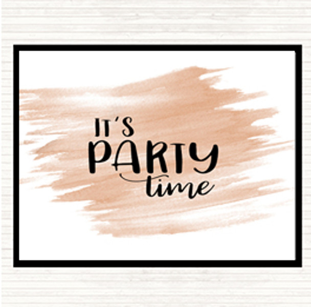 Watercolour Party Time Quote Mouse Mat