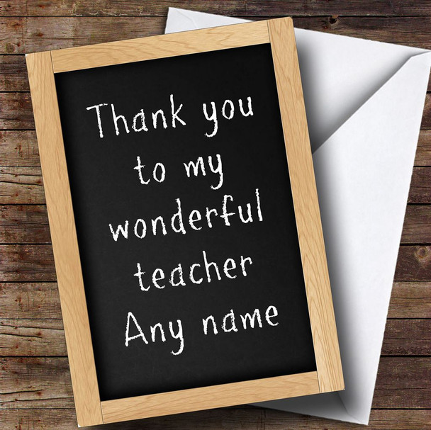 Chalkboard Teacher Customised Thank You Card