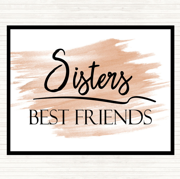 Watercolour Sisters Best Friends Quote Mouse Mat