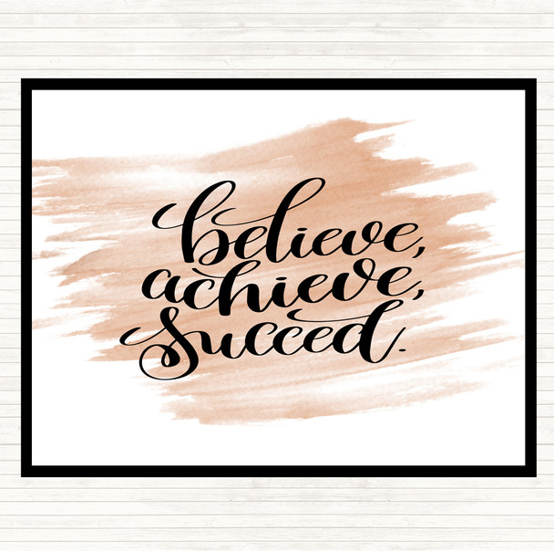 Watercolour Believe Achieve Succeed Quote Mouse Mat