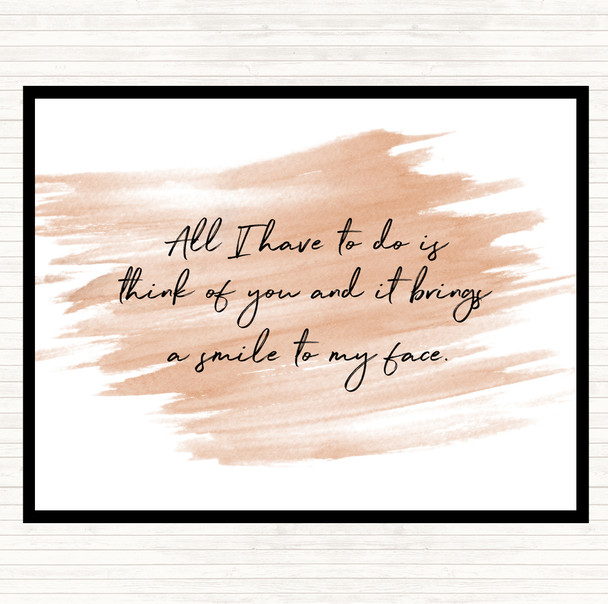 Watercolour Smile To My Face Quote Mouse Mat